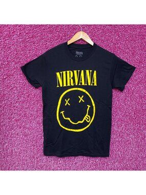 Nirvana Nevermind Smiley Promo Grunge Rock Tee S